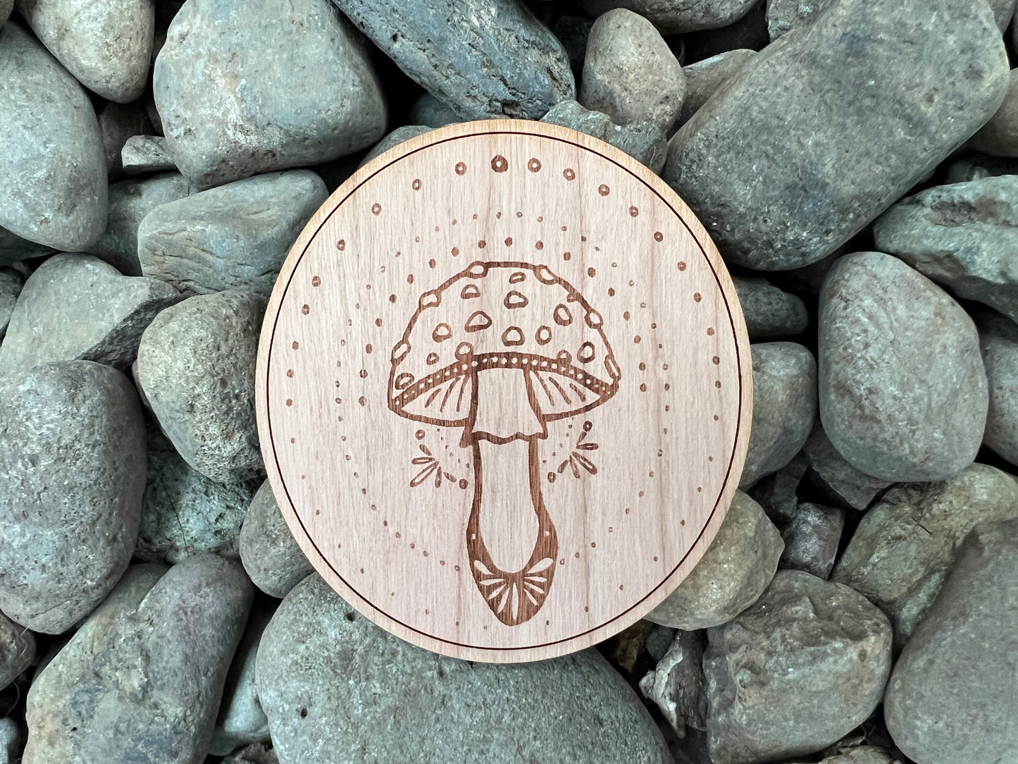 Wood Sticker - Amanita Mushroom
