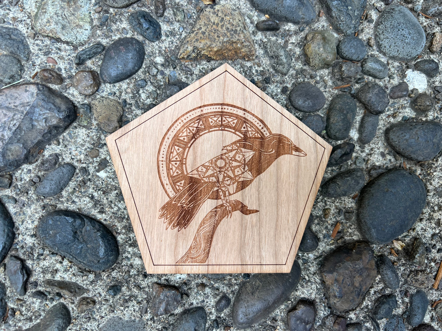 Wood Sticker - Raven