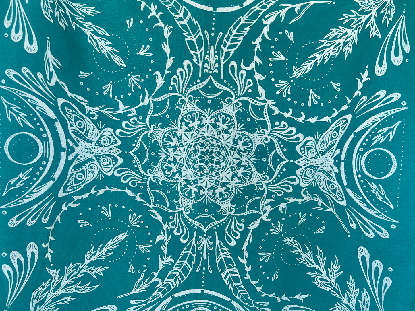 Cotton Bandana - Mugwort Mandala (Turquoise)