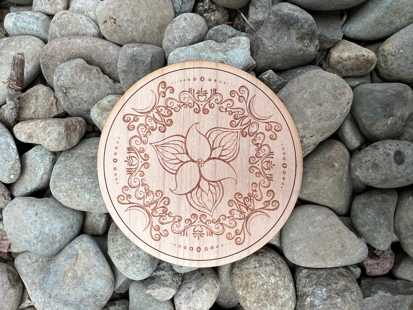 Wood Sticker - Trillium Mandala